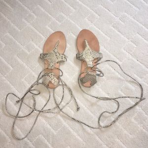 DibaTrue snake skin wrap sandals